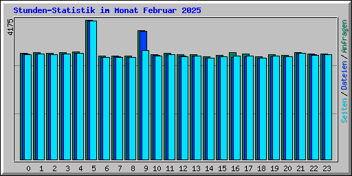 Stunden-Statistik im Monat Februar 2025